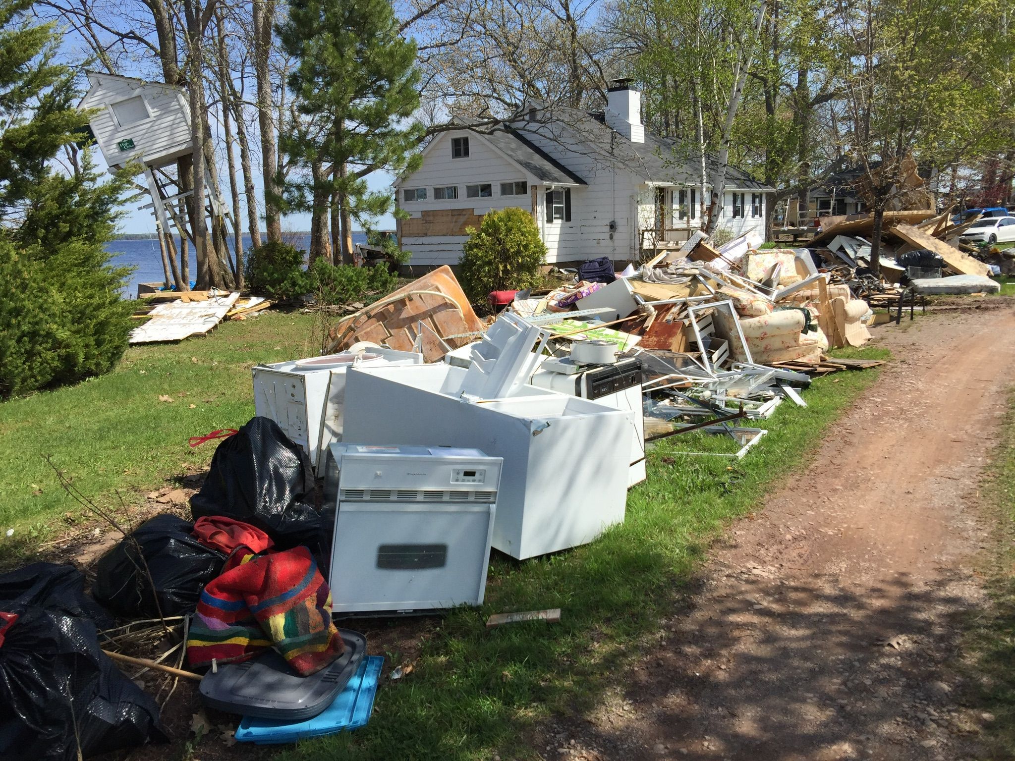 wreckage after cottage flooding