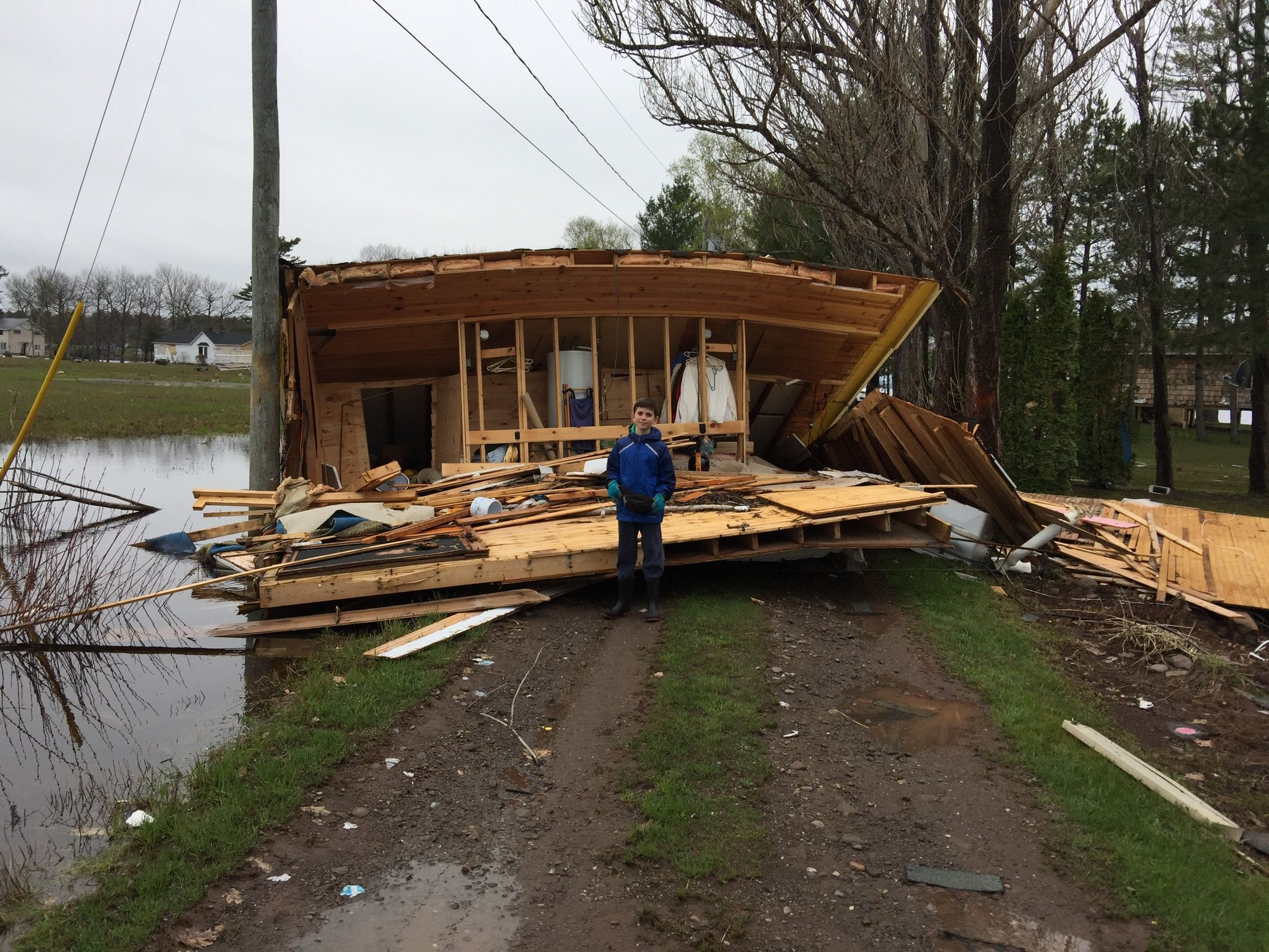 wreckage after cottage flooding