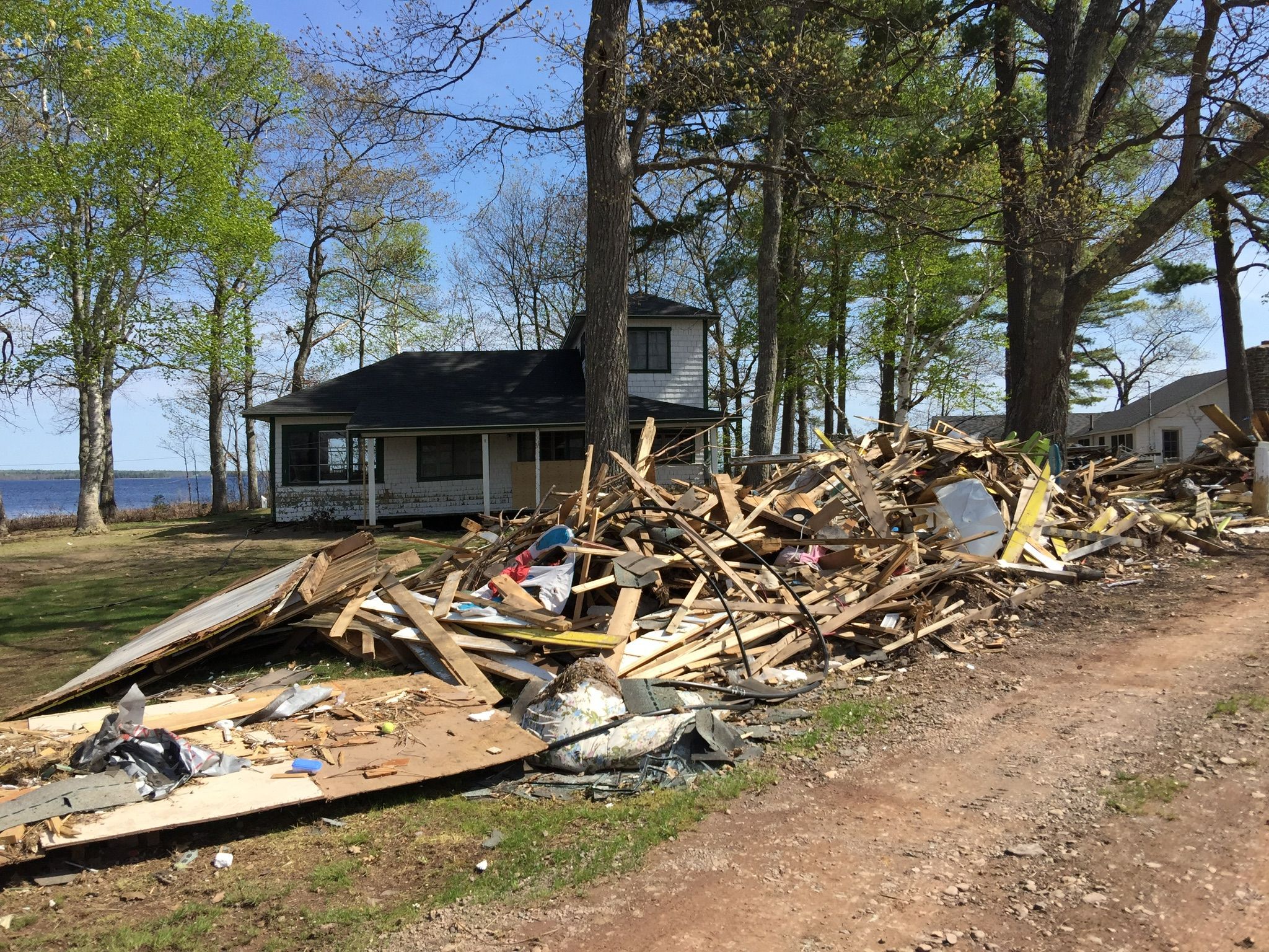 wreckage after cottage flooding