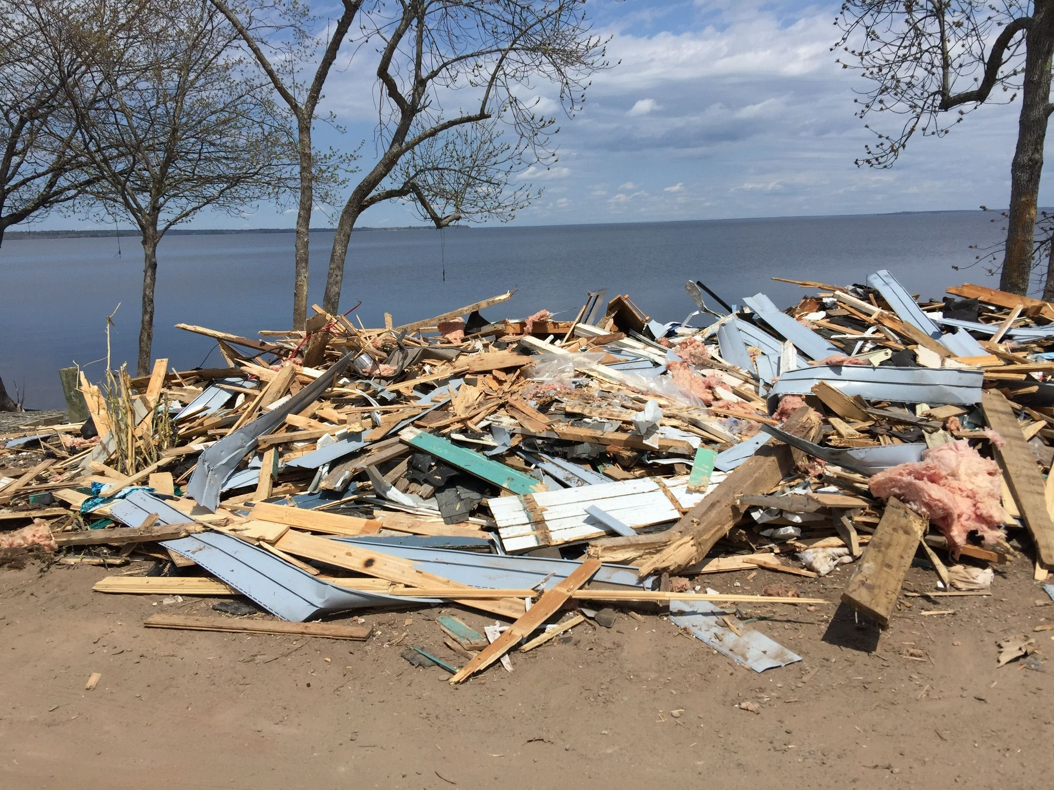 wreckage after cottage flooding