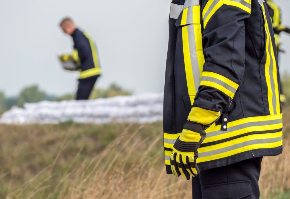 Emergency personnel sandbagging
