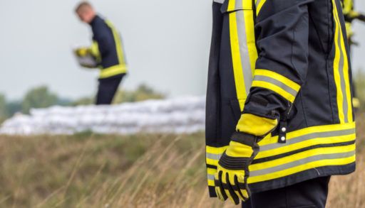 Emergency personnel sandbagging