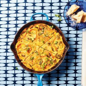 Spring fiddlehead frittata