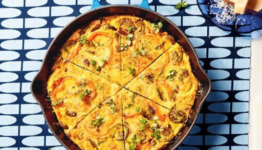 Spring fiddlehead frittata