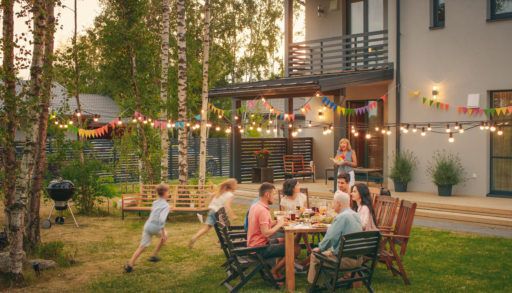 Family having a backyard party