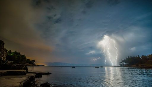 Summer storm over a lake