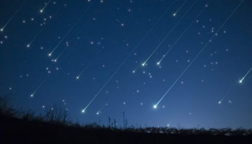 Meteor shower shooting stars