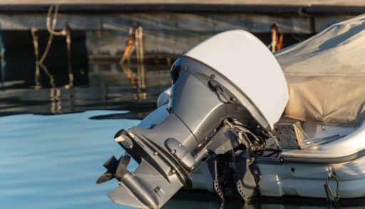 boat with outboard engine