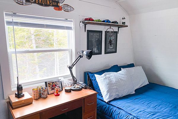 loft bedroom looking out a window