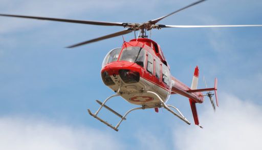 Emergency Medical Helicopter in flight