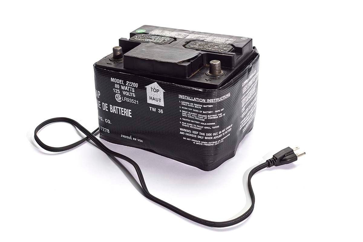 battery blanket on white background