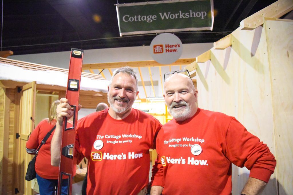 photo of Brian and Wayne in the Cottage Workshop at the Cottage Life show, DIY