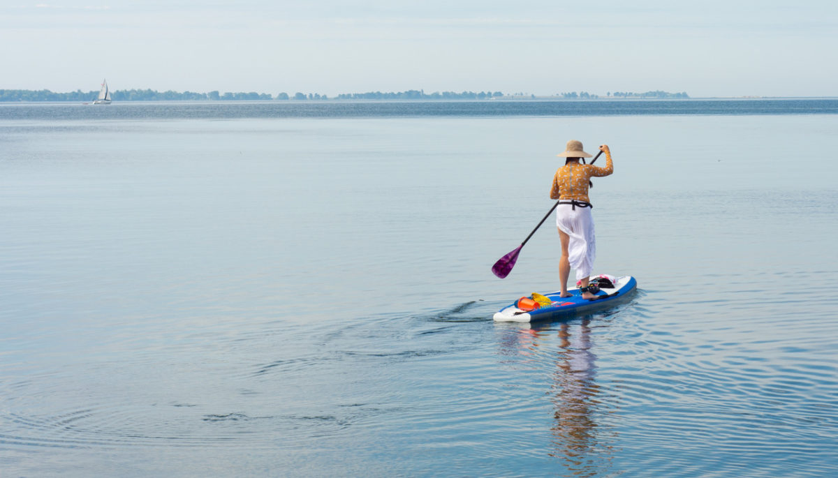 woman paddling on SUP