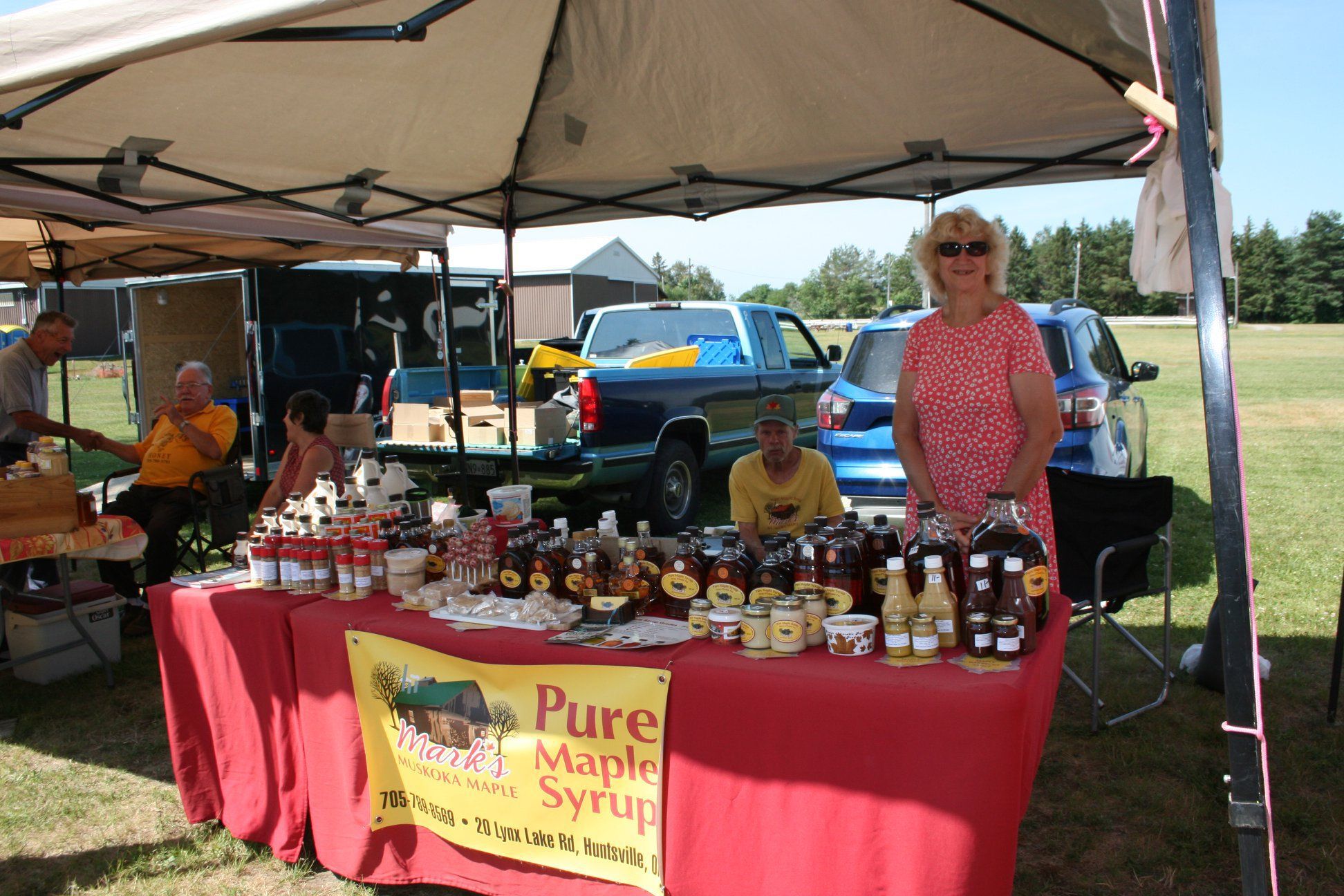 Pure maple syrup vendor at Huntsville Farmers Market