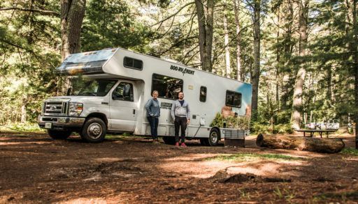 two-people-with-an-RV-at-Ontario-Algonquin-provincial-park