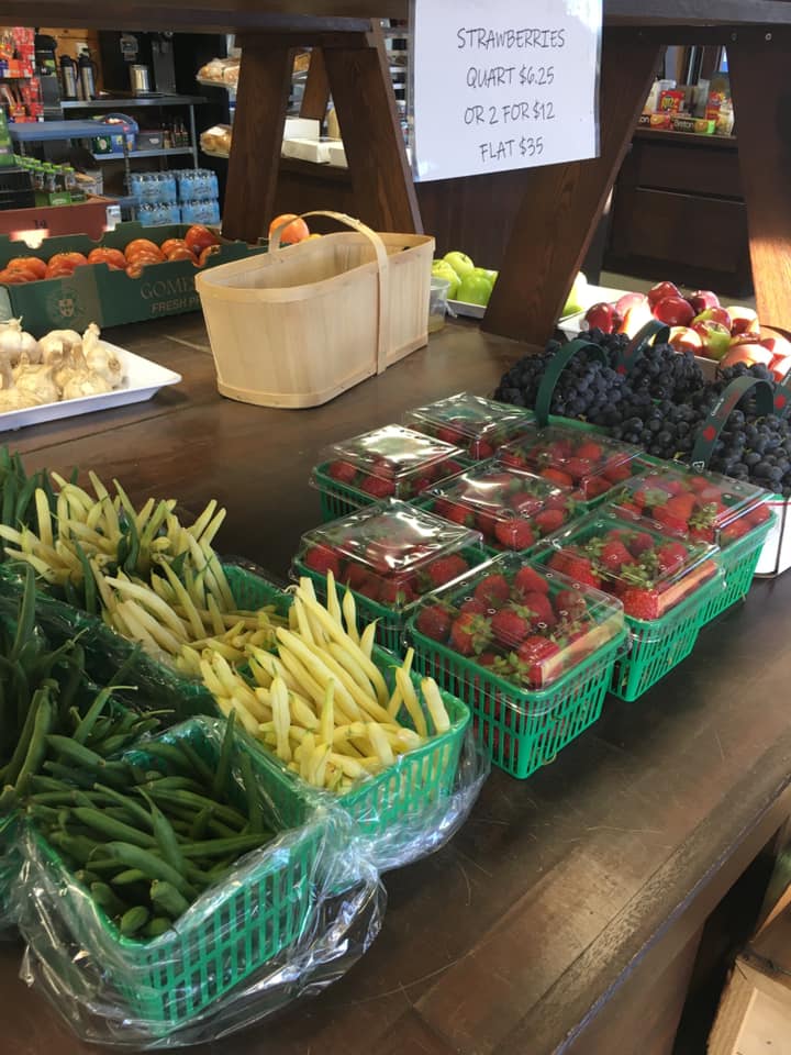Strawberries, beans, and produce at Taylor Strawberry Farm