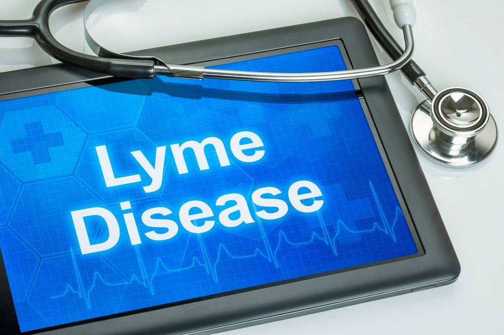 A medical tablet with the words Lyme disease on it