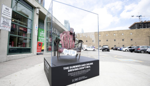 Muskoka chair made from car scraps at LCBO