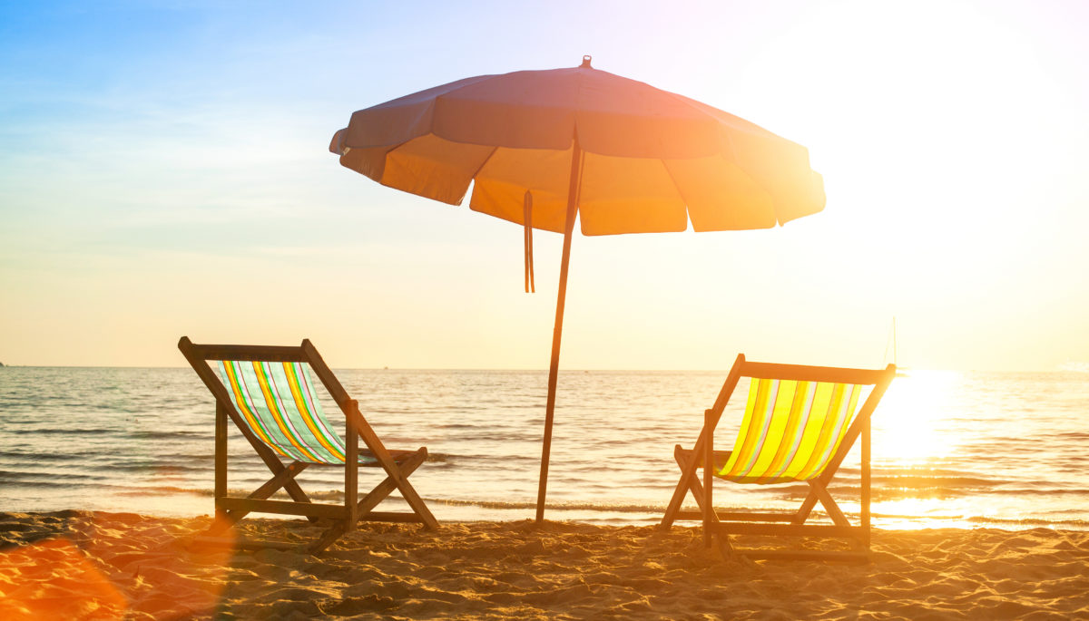 umbrella on beach for cottage shade