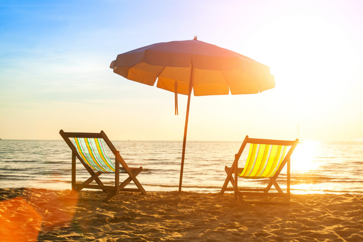umbrella on beach for cottage shade