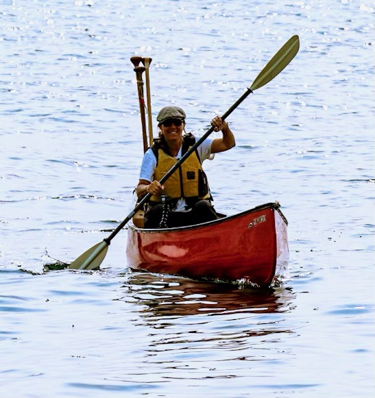 Dianne paddling in water
