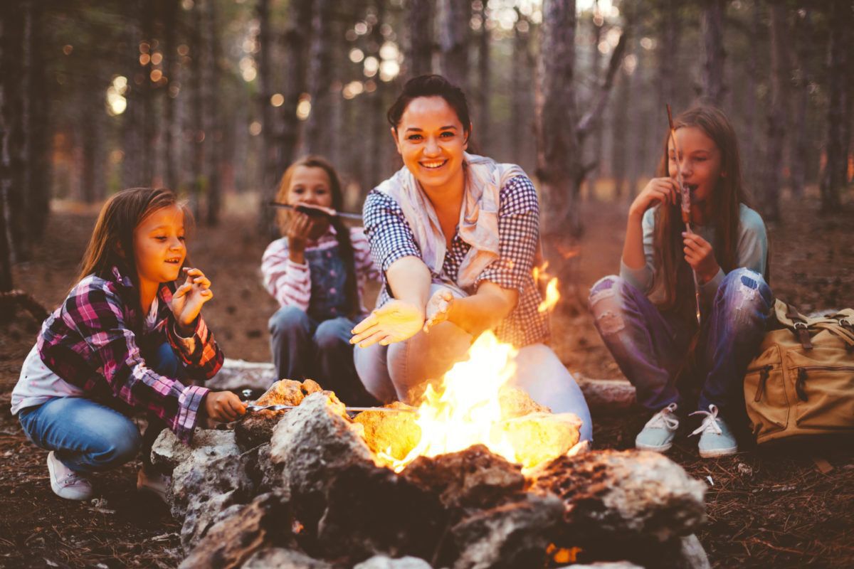 Women around a campfire