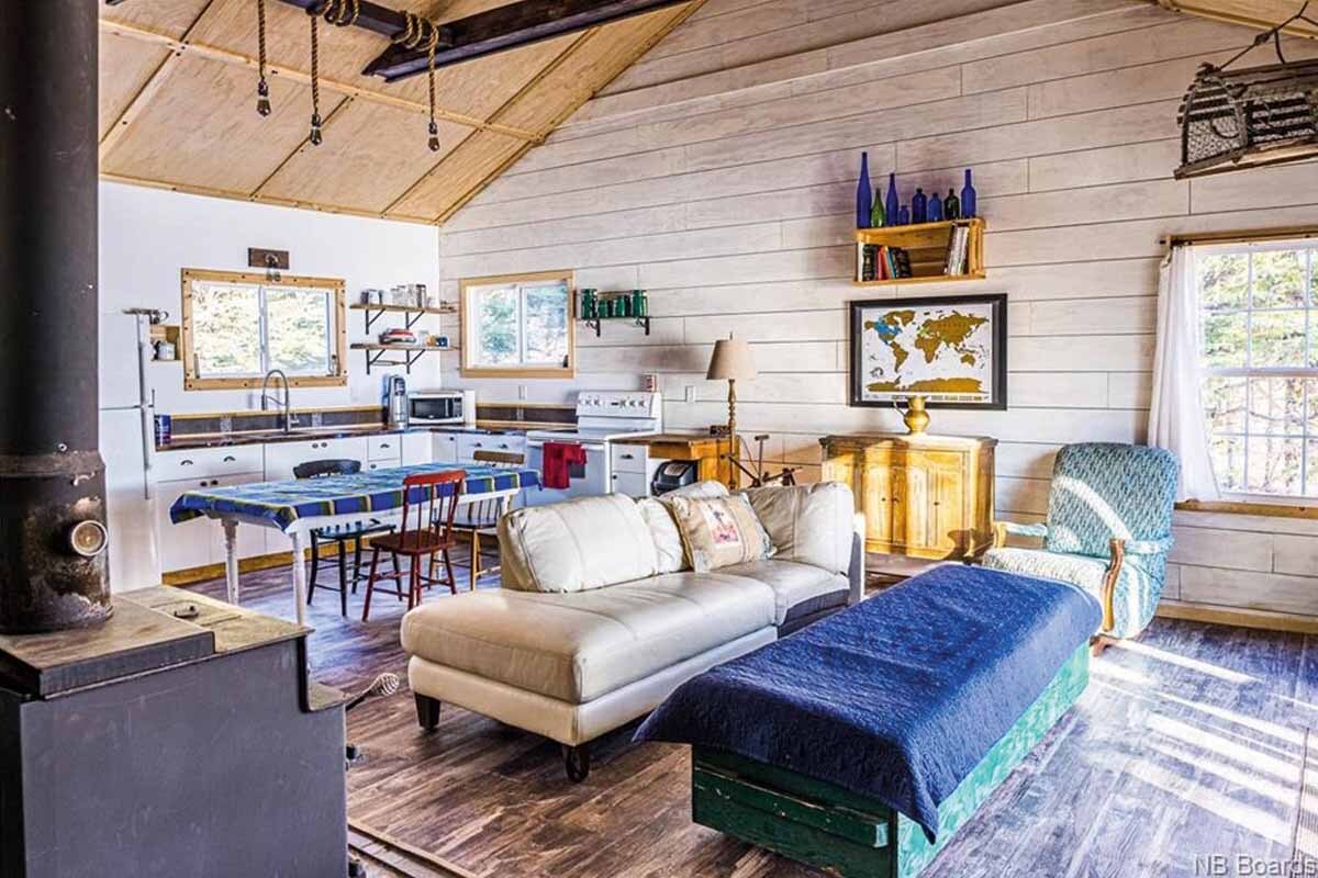 the inside of Sandy Hunter's New Brunswick camp, East Coast