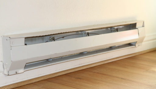 white baseboard heater, heating