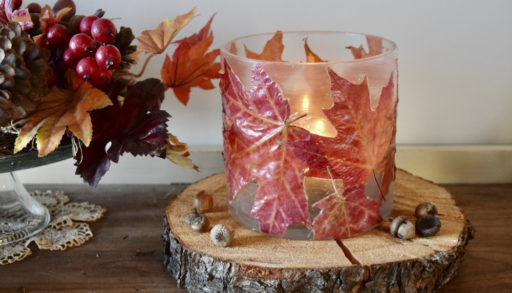 fall leaf candle holder