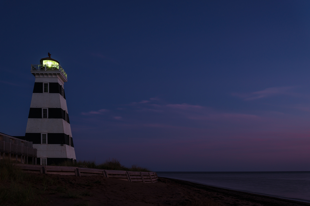 West Point Lighthouse at dusk PEI