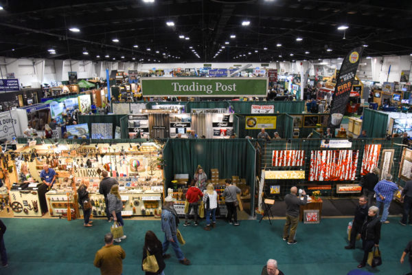 overhead shot of the fall cottage life show floor with various exhibitors