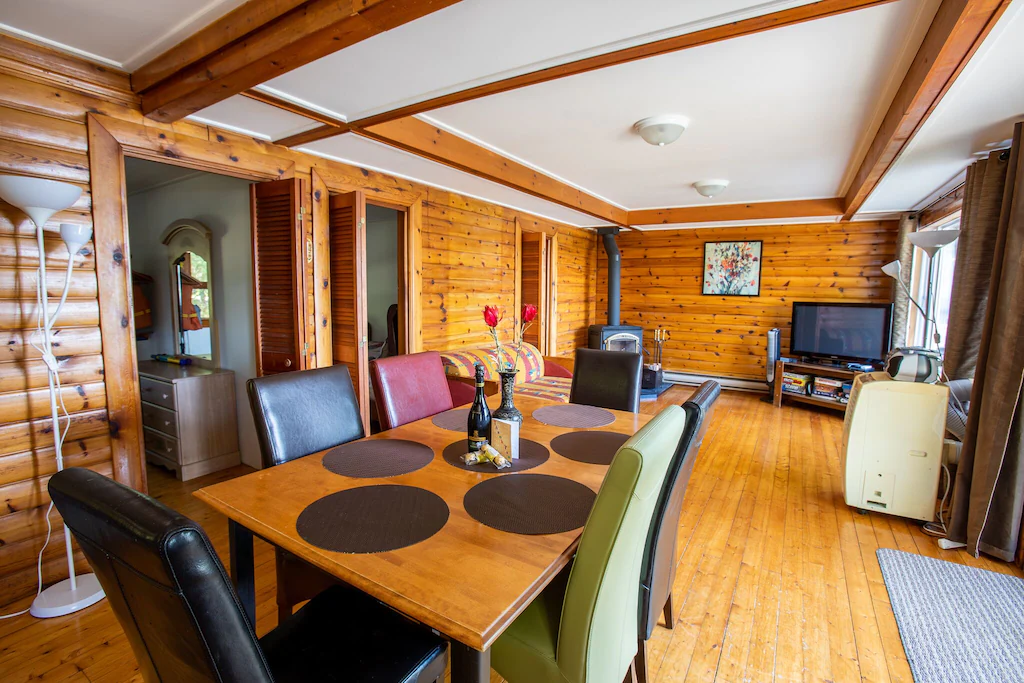 dining room table and family room