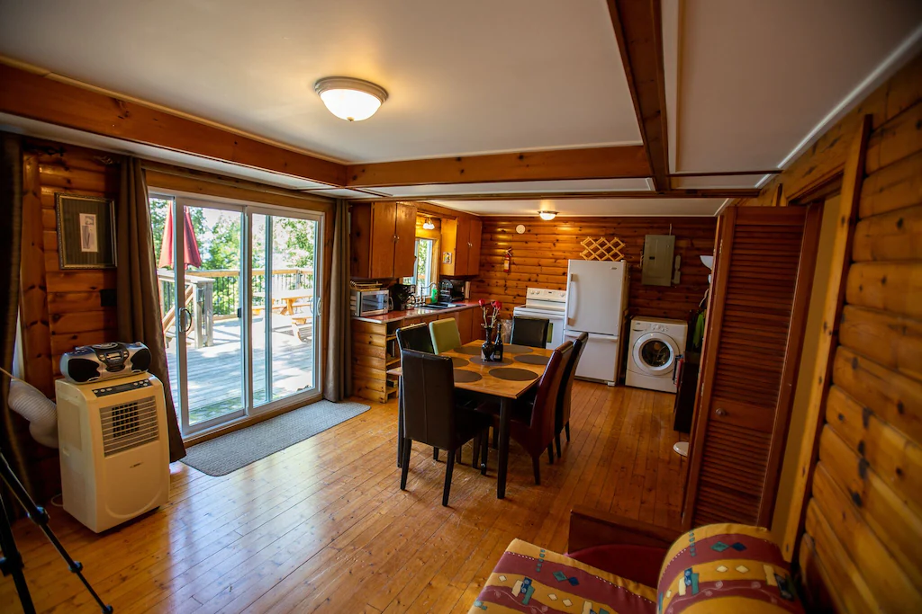 dining room table and kitchen