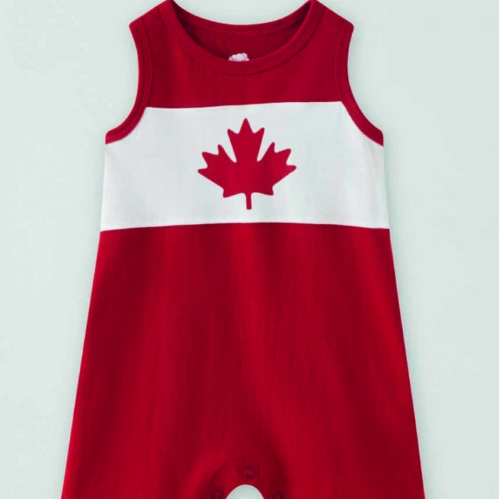 Canada flag baby romper