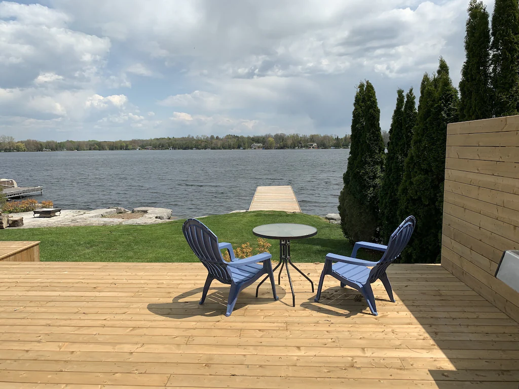 View of the lake from the deck