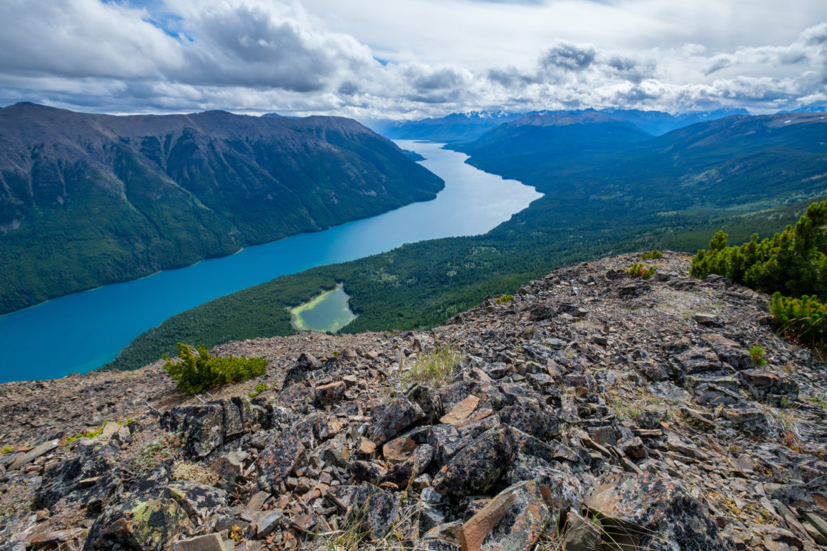 View of Chilko Lake from Tullin Mountain in the Cariboo, B.C.