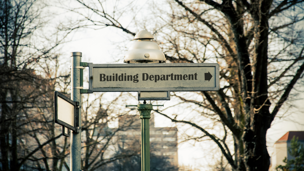 Street sign the direction way to building department, spring reno