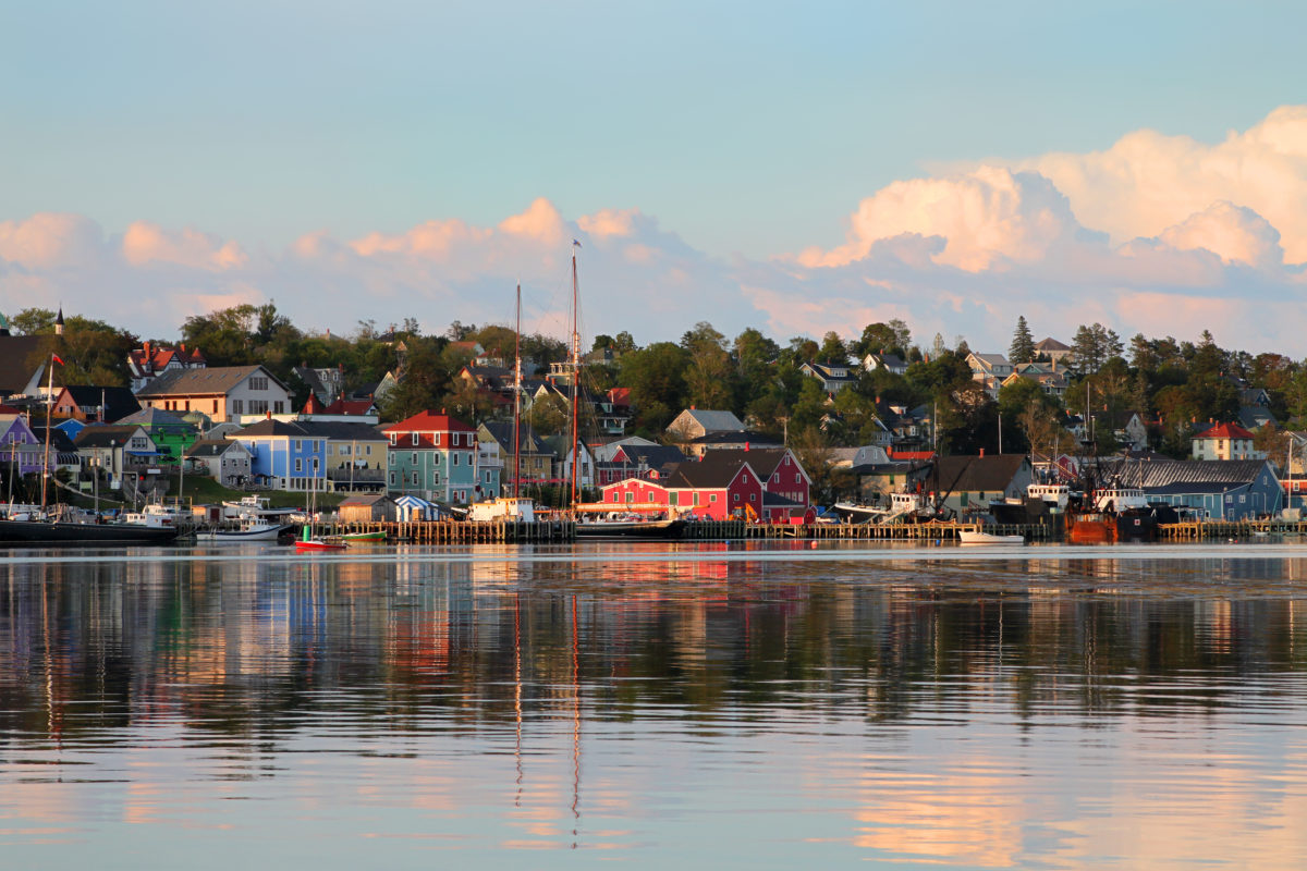 View of the famous harbour front of Lunenburg, South Shore, Nova Scotia.