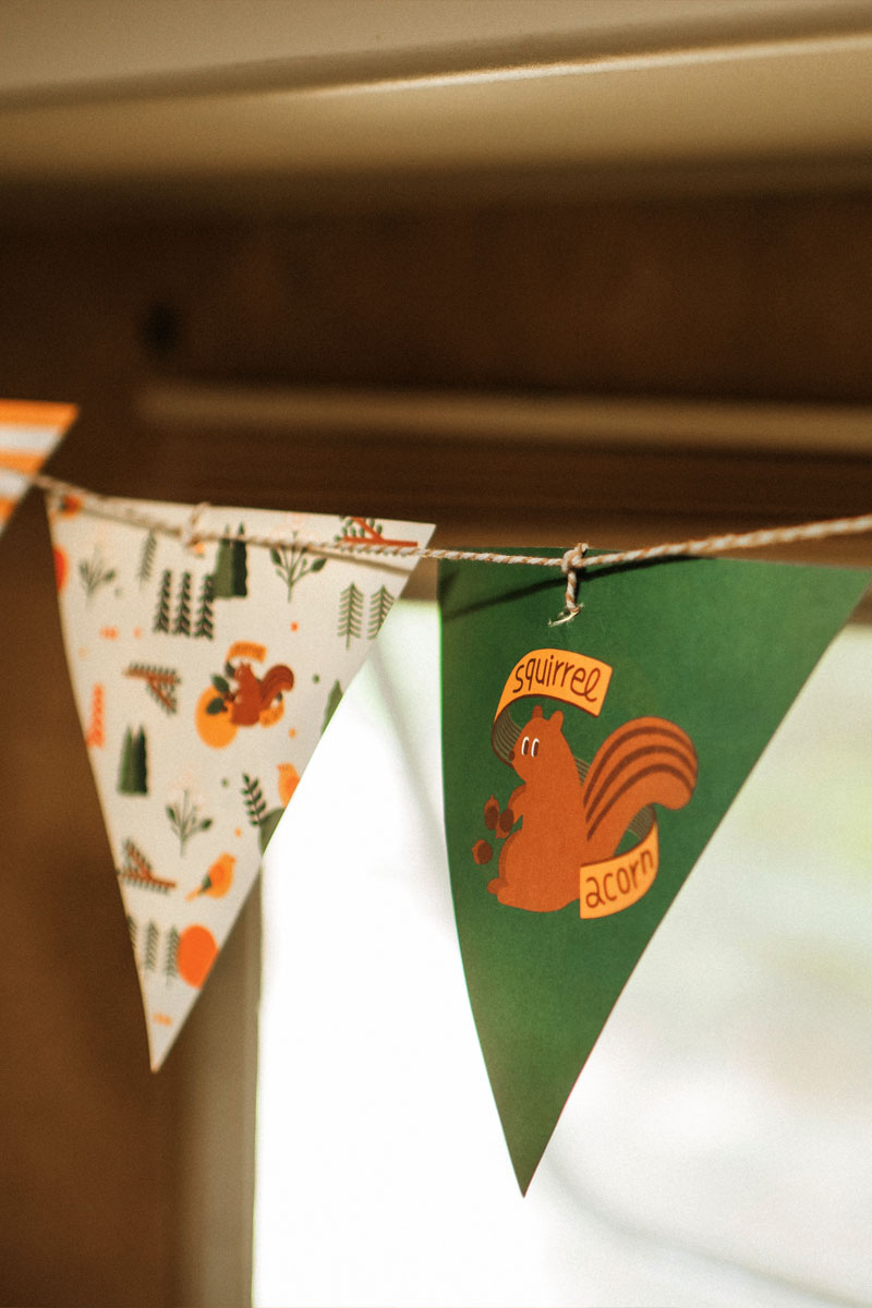decorative pennant in Lija Skobe's trailer
