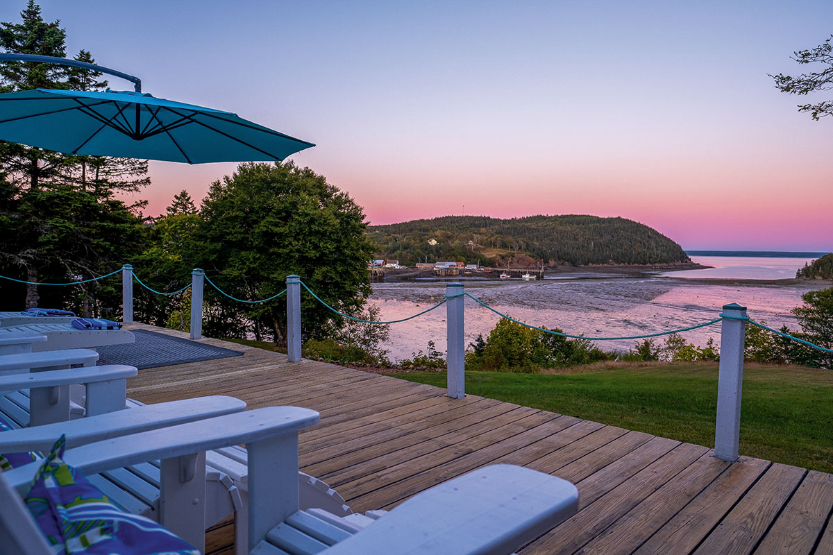 sunset from Pauline and Robbie's cottage deck looking at St. Mary's Bay