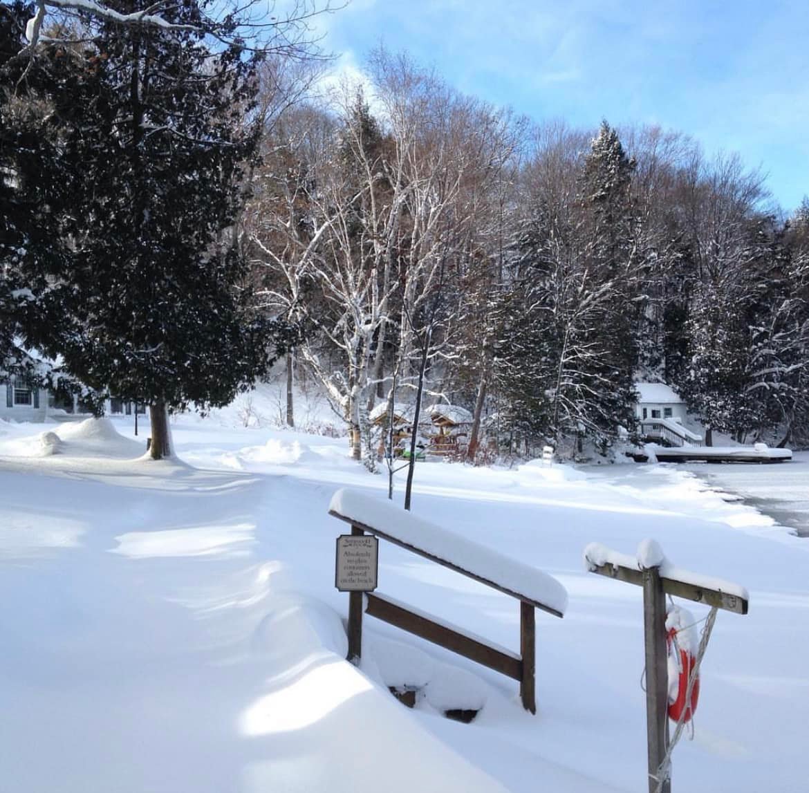 Snow covered hiking trail