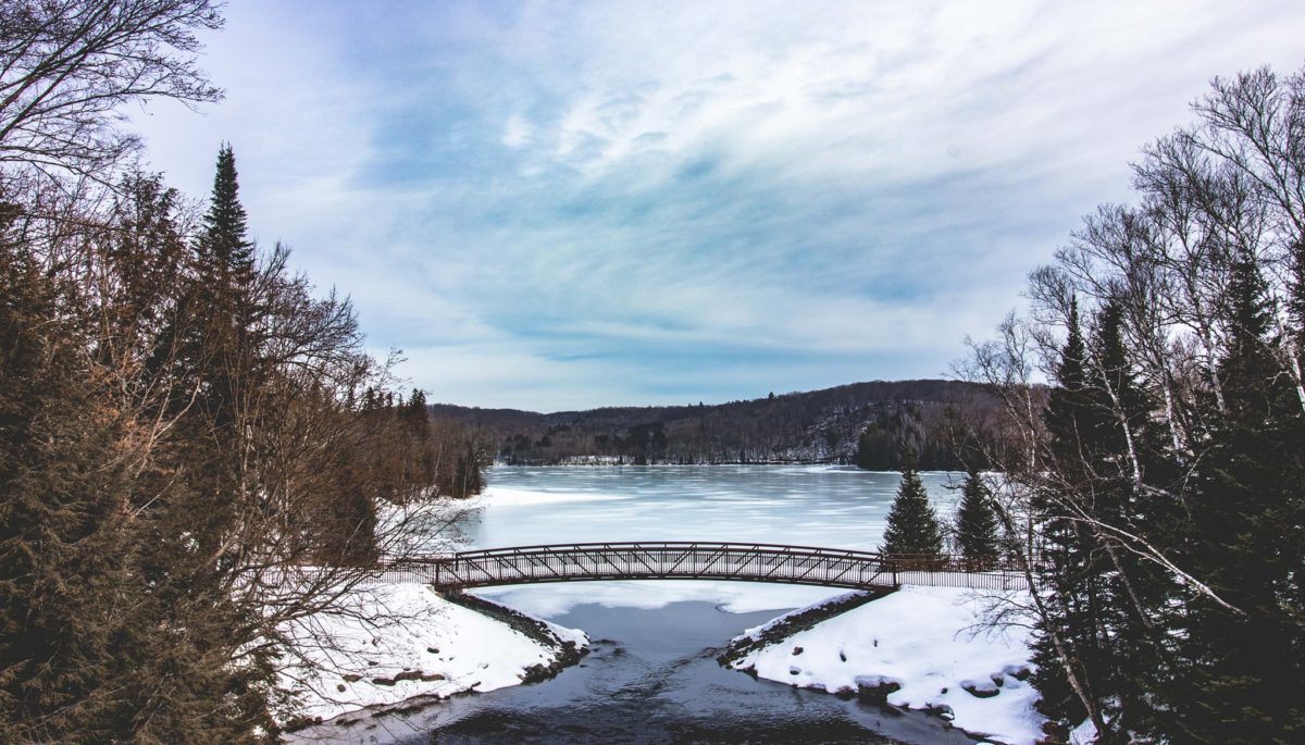 View of lake in winter
