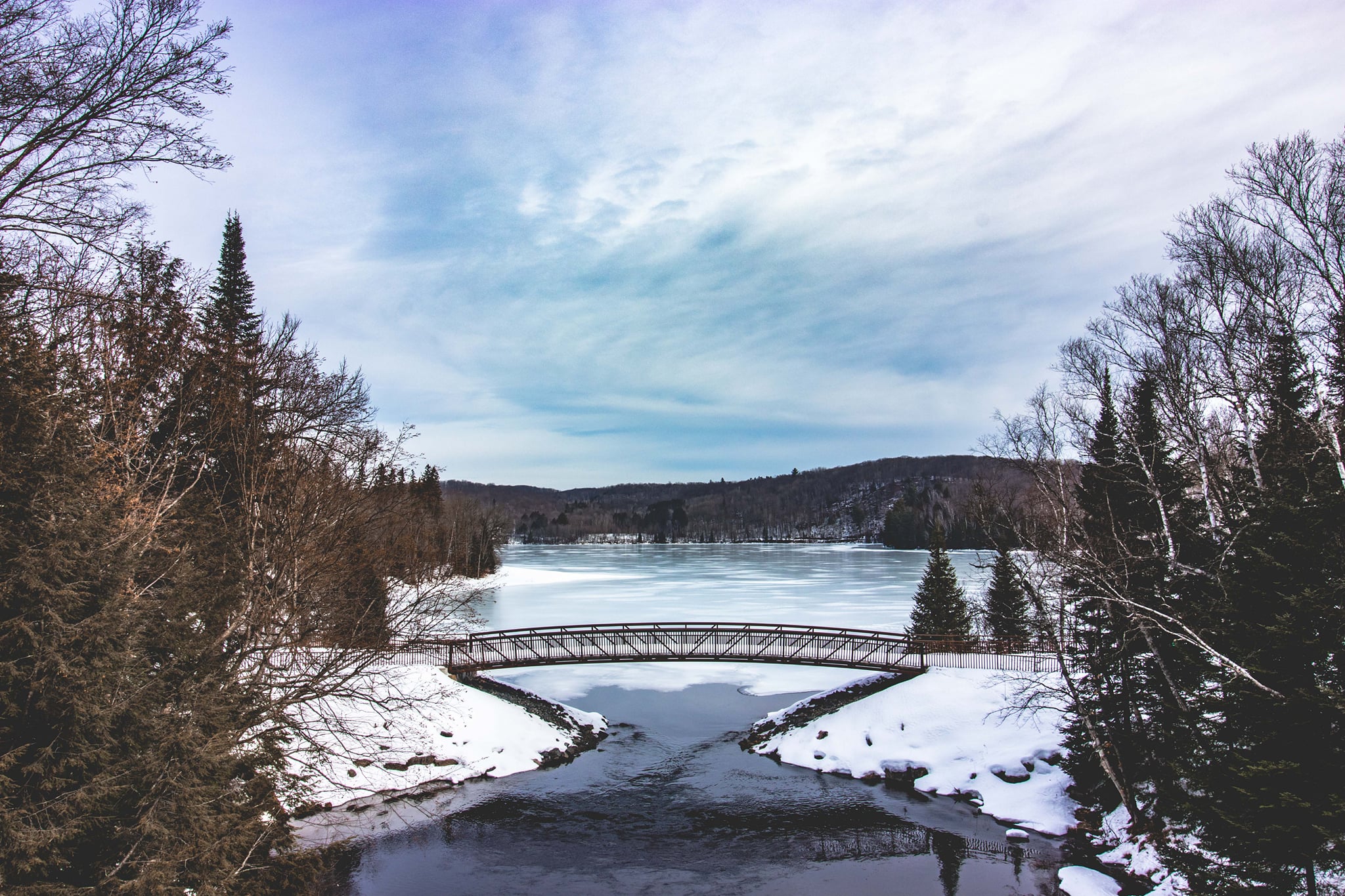 View of lake in winter