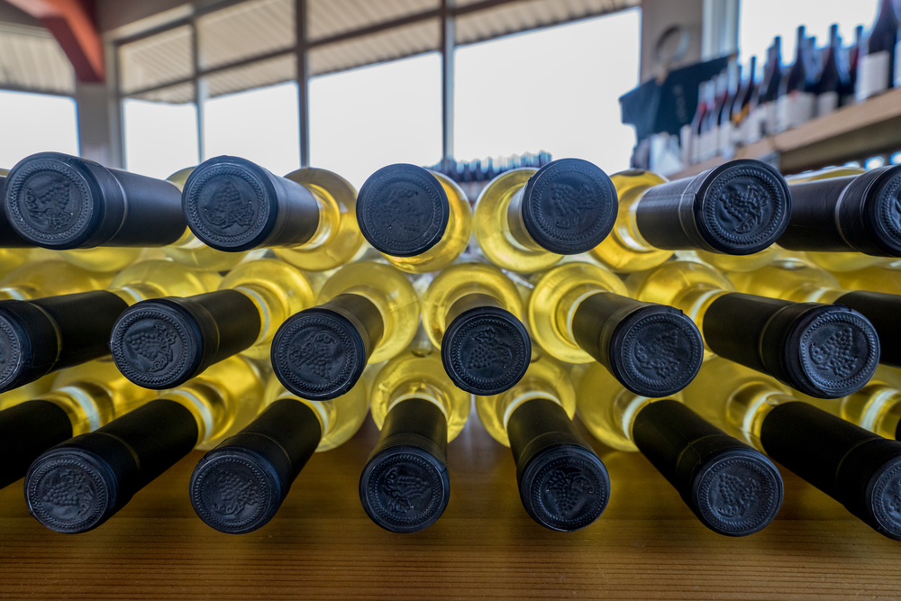 Niagara Icewine bottles on shelf