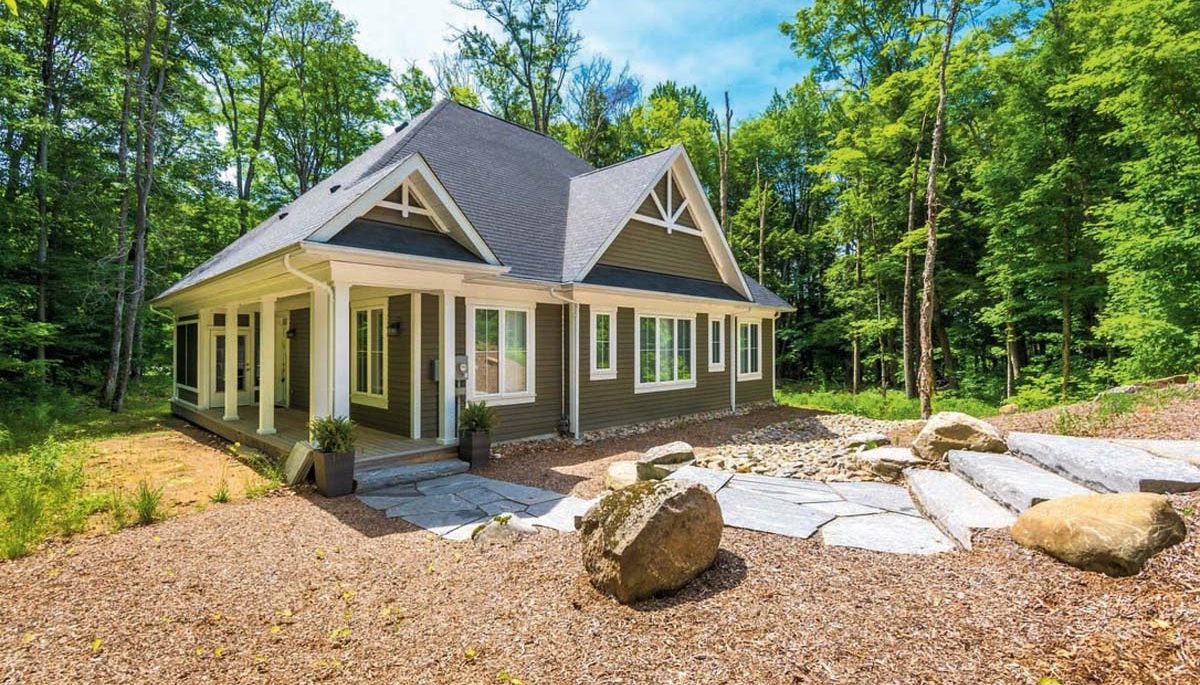 an exterior shot of Philip Preville's inland cottage in Hunstville