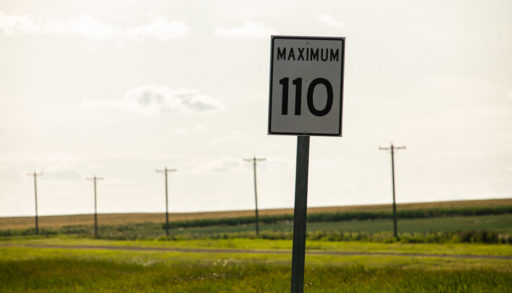 Speed limit sign of 110