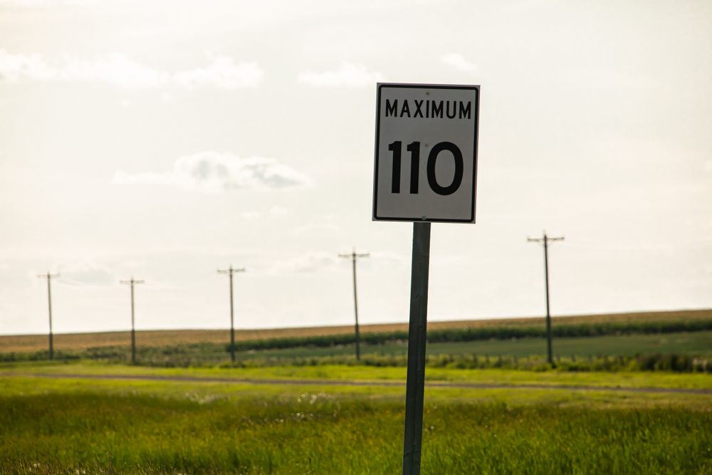 Speed limit sign of 110