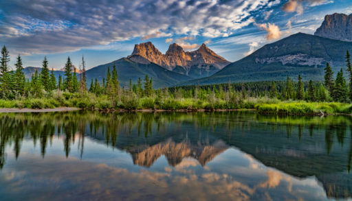 Three Sisters Peaks Canmore Alberta Canada