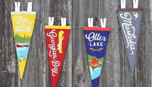 Lake pennants hanging