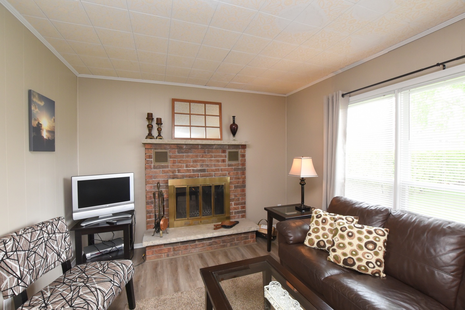 Wood-burning fireplace